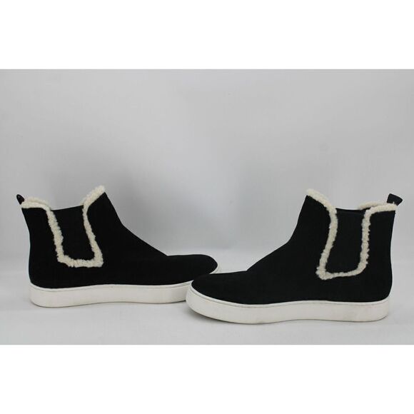 Lucky Brand Boots Women’s Kichai Ankle Bootie Black Suede Faux Fur 9.5 - Picture 7 of 11